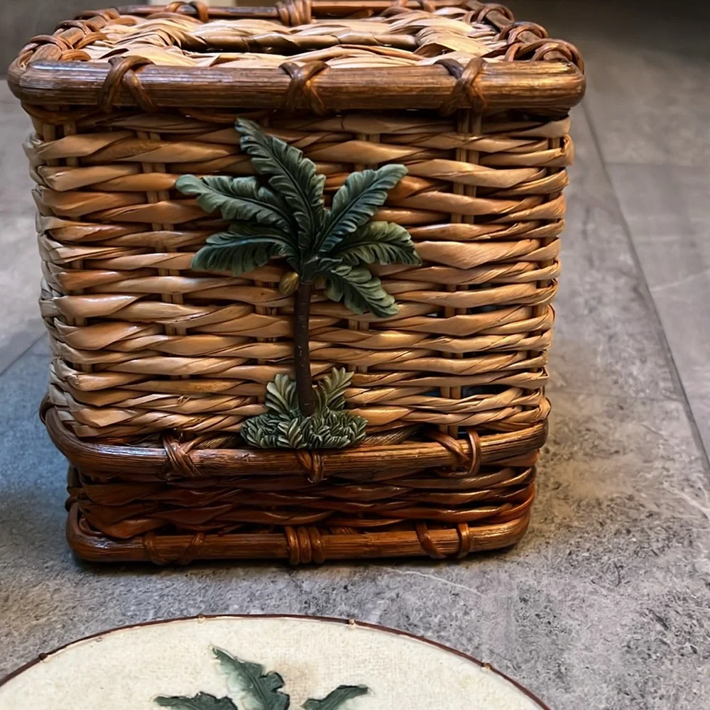 Palm Tree Bath Accessories Set
